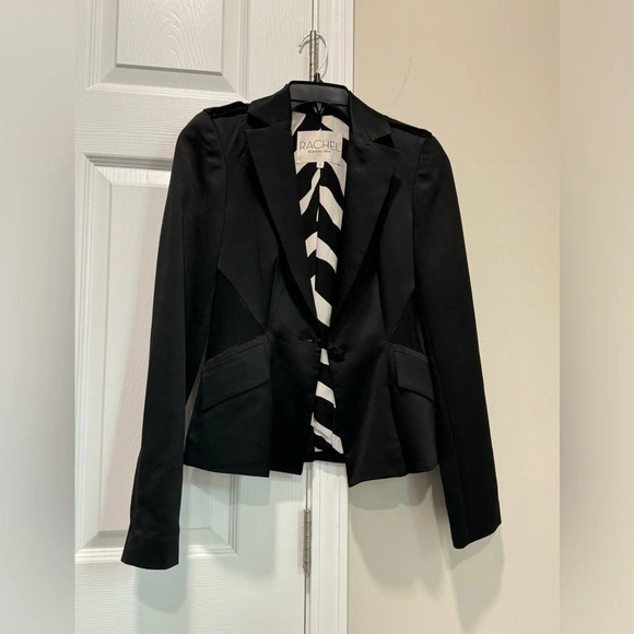 RACHEL Rachel Roy Jackets & Blazers - Rachel Roy Blazer 0 XS
Peplum Pleat Satin Black Mesh
Inserts Zebra Military